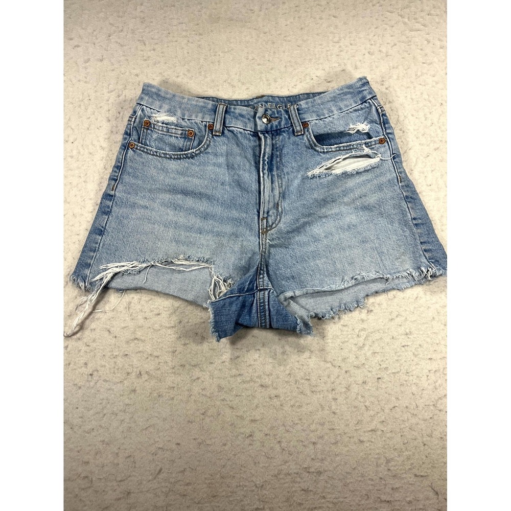 American Eagle‎ Outfitters Strigid Cut Off Shorts Womens 6 Blue Denim Distressed